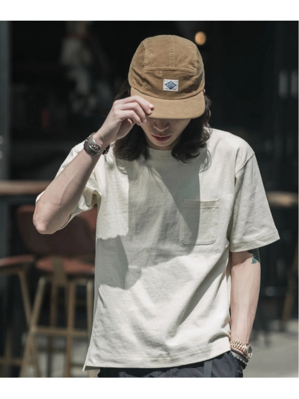 NON STOCK Corduroy 5 Panel Flat Peak Cap Winter Men's Casual Baseball Hat